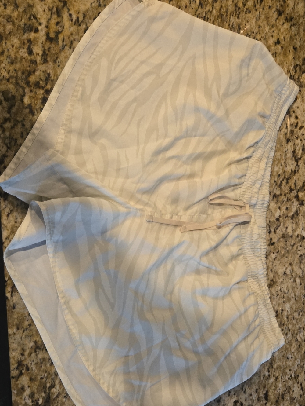 Old Navy Light Cream Zebra-Print Athletic Shorts
